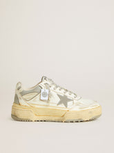 Golden Goose Men’s Forty2 in white leather with laces with Swarovski crystals and gray TPU star