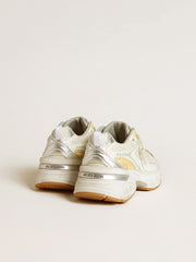 Golden Goose Men’s Lightstar in white leather and mesh with worn-white star