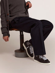 Golden Goose Men's Starter in leather with star printed on the heel tab