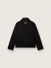 Golden Goose Men's short padded jacket in black cotton with leather collar