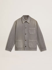 Golden Goose Men's gray denim jacket with studs