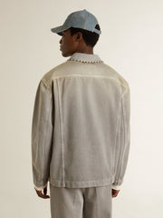 Golden Goose Men's gray denim jacket with studs