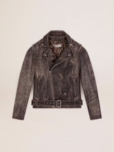 Golden Goose Men’s black leather biker jacket | Golden Goose