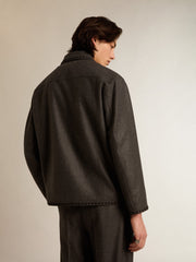 Golden Goose Gray melange woolen jacket with button fastening