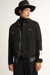 Golden Goose Men’s black one-wash denim jacket