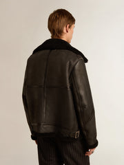 Golden Goose Black sheepskin jacket
