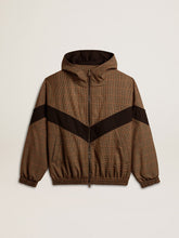 Golden Goose Windcheater in beige and black houndstooth