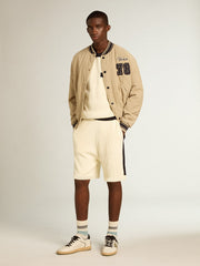 Golden Goose Khaki-colored quilted cotton bomber jacket