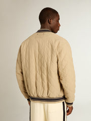 Golden Goose Khaki-colored quilted cotton bomber jacket