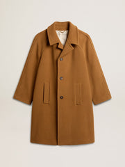 Golden Goose Men's single-breasted coat in tobacco