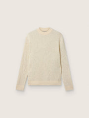 Golden Goose Men's crew-neck sweater in white merino wool with all-over crystals