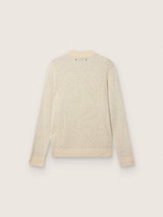 Golden Goose Men's crew-neck sweater in white merino wool with all-over crystals