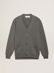 Golden Goose Men's grey cotton cardigan with buttons | Golden Goose