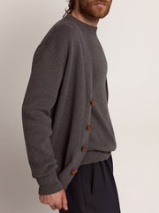 Golden Goose Men's grey cotton cardigan with buttons | Golden Goose