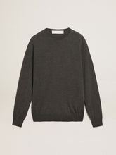 Golden Goose Men's round-neck sweater in dark gray mélange wool