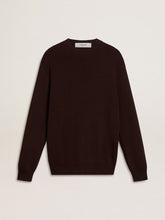 Golden Goose Men's brown crew-neck sweater with 'Golden' lettering on the back