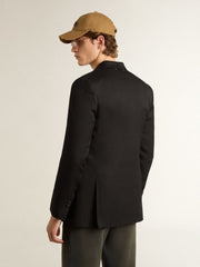 Golden Goose Men’s black double-breasted blazer with button fastening
