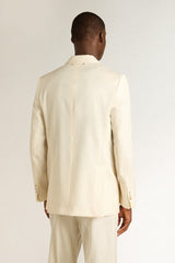 Golden Goose Men’s cream-colored double-breasted blazer