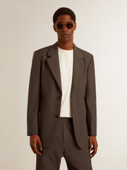 Golden Goose Men's tailored jacket in anthracite gray virgin wool
