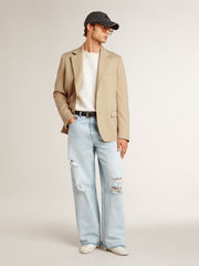 Golden Goose Single-breasted blazer in sand with horn buttons