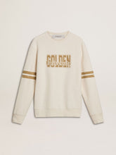 Golden Goose Men's white cotton sweatshirt with front print