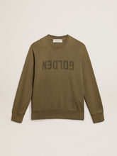 Golden Goose Men's olive green sweatshirt with Golden lettering