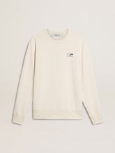 Golden Goose Men's white cotton sweatshirt with print on the back