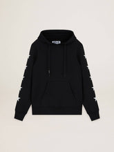 Golden Goose Black Alighiero Star Collection sweatshirt with contrasting white stars