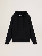 Golden Goose Black Alighiero Star Collection sweatshirt with contrasting white stars