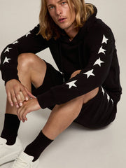 Golden Goose Black Alighiero Star Collection sweatshirt with contrasting white stars