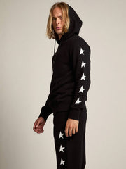 Golden Goose Black Alighiero Star Collection sweatshirt with contrasting white stars