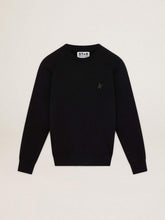 Golden Goose Black Archibald Star Collection sweatshirt with tone-on-tone star on the front