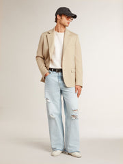 Golden Goose Men's sweatshirt in worn white with print