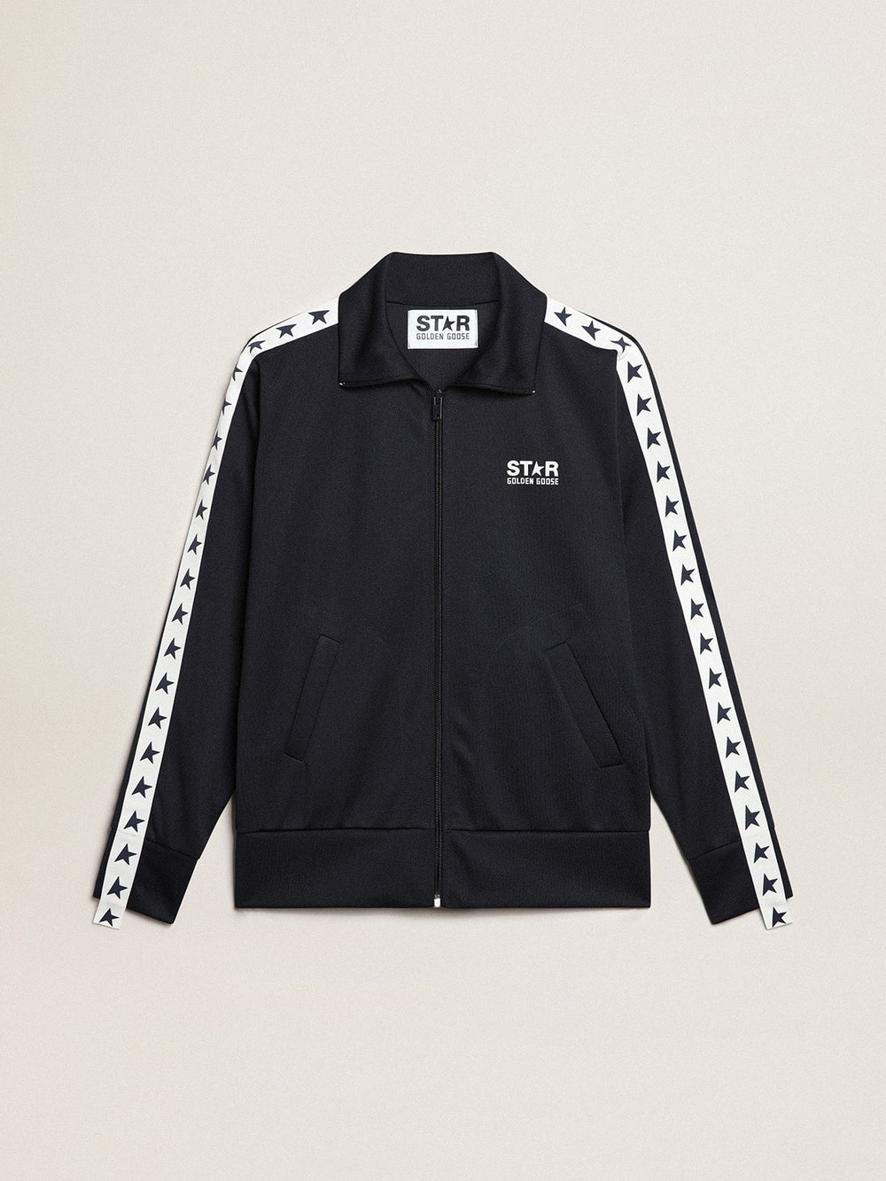 Golden Goose Dark blue sweatshirt with white strip and contrasting blue stars