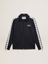 Golden Goose Dark blue sweatshirt with white strip and contrasting blue stars