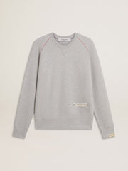 Golden Goose Men’s gray round neck sweatshirt with contrast stitching