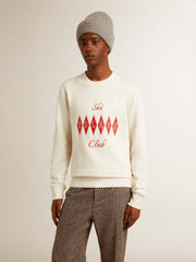 Golden Goose Men's cotton crew-neck sweatshirt with embroidered lettering