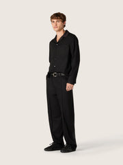 Golden Goose Men's pants in black cool wool with satin side stripe