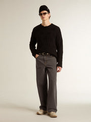 Golden Goose Men's dark gray jeans in twist crease-wash denim