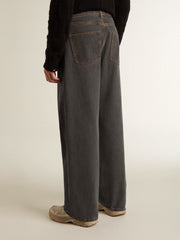 Golden Goose Men's dark gray jeans in twist crease-wash denim