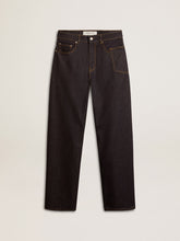 Golden Goose Men’s dark blue wide-leg jeans in one-wash denim