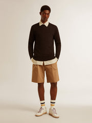 Golden Goose Men's Bermuda shorts in beige cotton