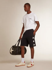 Golden Goose Men's black bermuda shorts with white stars