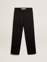 Golden Goose Men’s tuxedo pants in black wool gabardine