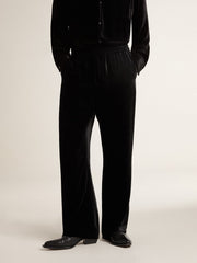 Golden Goose Men's black velvet effect pants