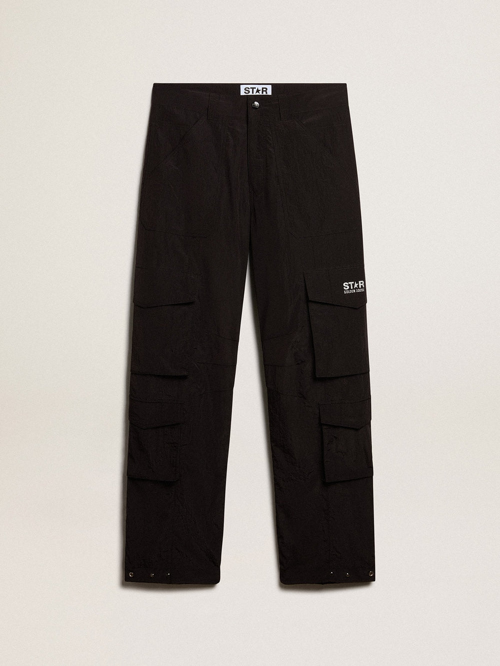 Golden Goose Black-colored ripstop nylon cargo pants