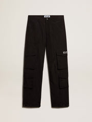 Golden Goose Black-colored ripstop nylon cargo pants