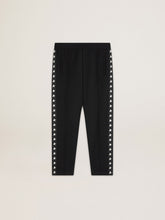 Golden Goose Men's black joggers with white stars on the sides