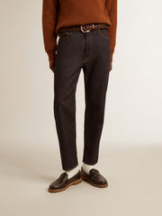Golden Goose Men’s dark blue jeans in one-wash denim