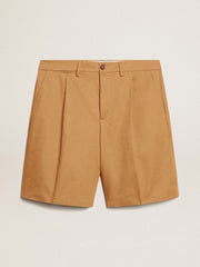 Golden Goose Men's Bermuda shorts in beige cotton